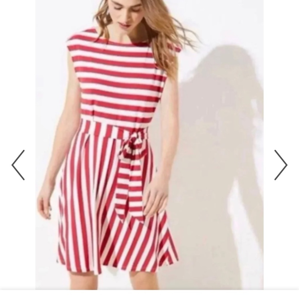 NWT Loft red & white stripe dress 6 petite